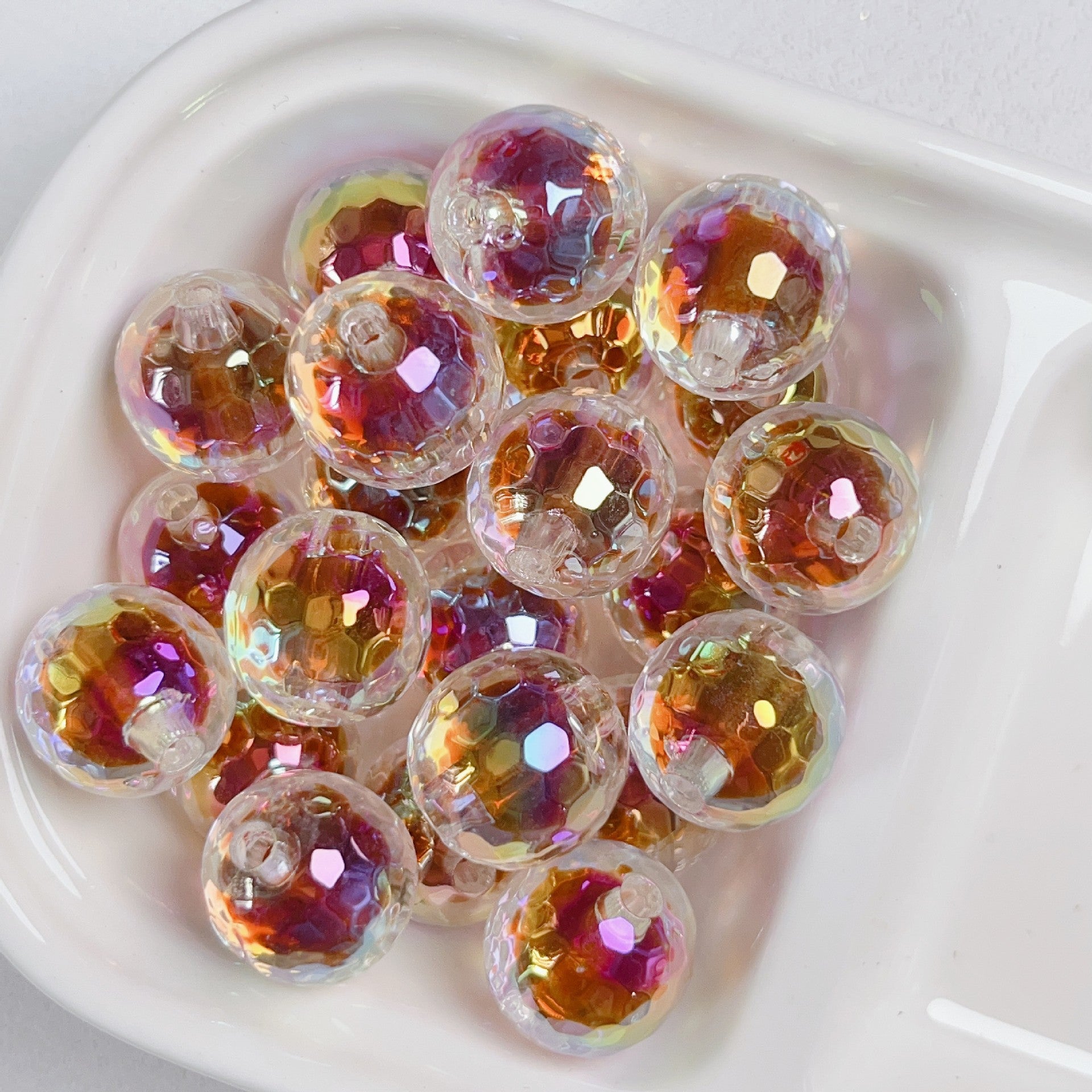 Wholesale 10pcs 16mm high quality uv cut sugar heart straight hole beads